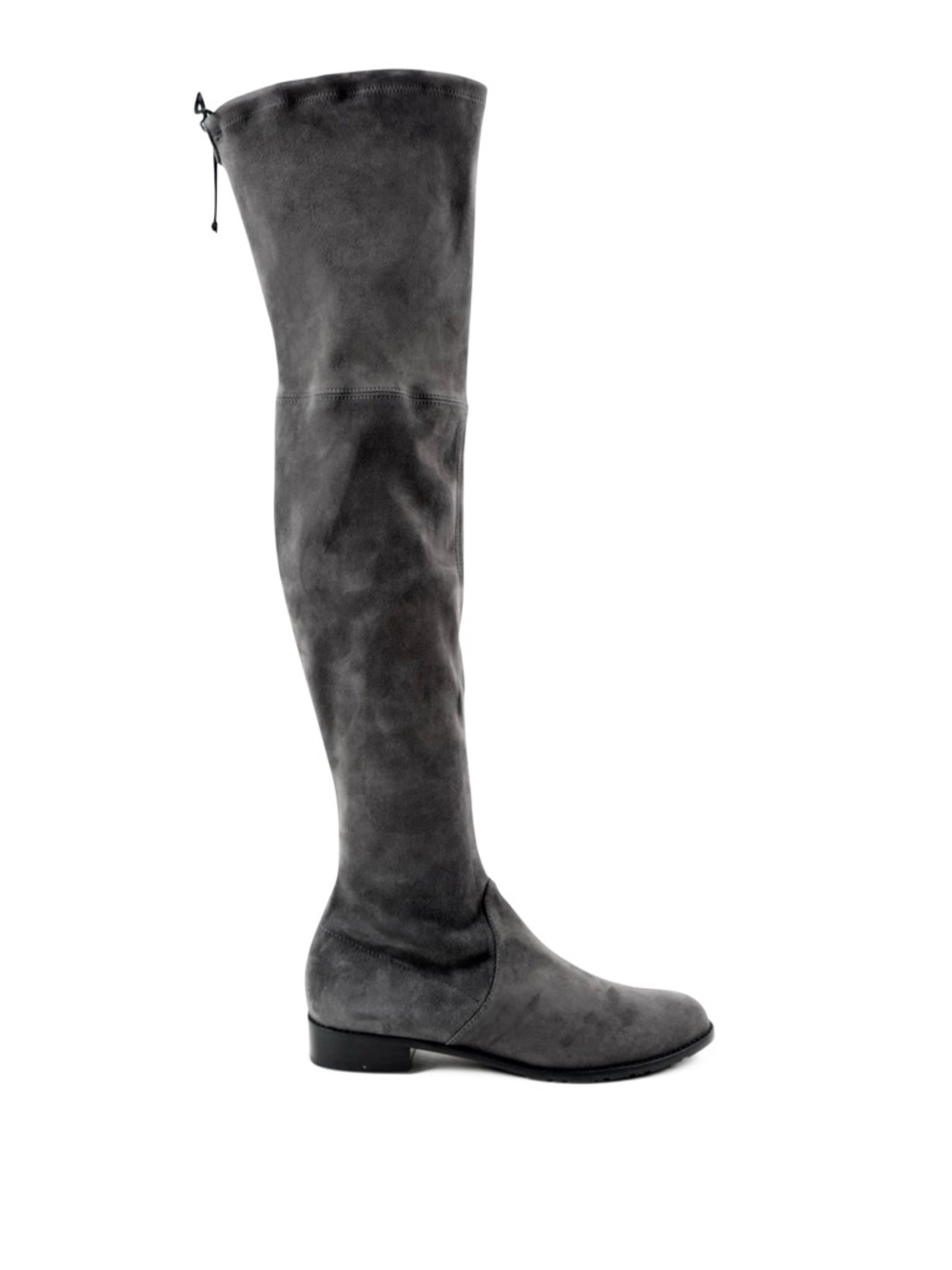 Stuart Weitzman Lowland Black Over-the-Knee Suede Boots in charcoal grey